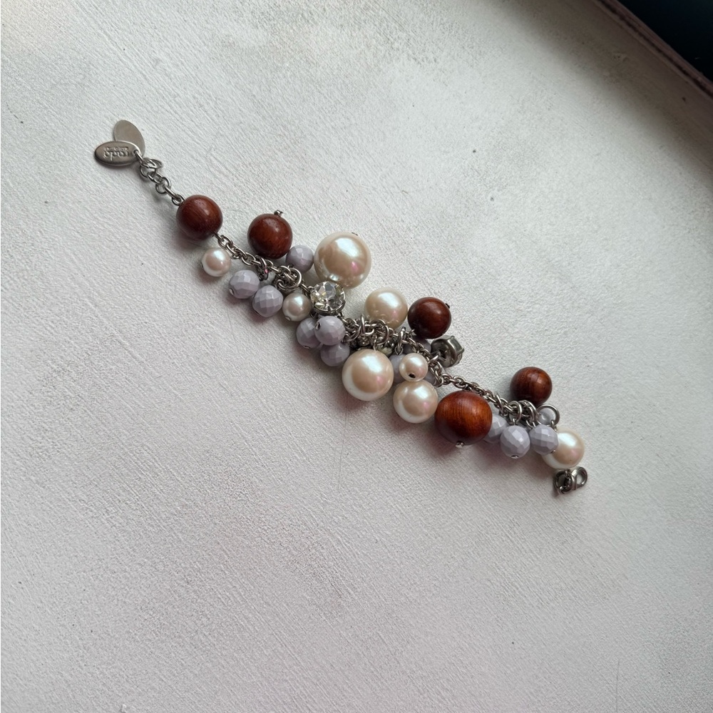 Rada Pearl and Wood Bead Bracelet